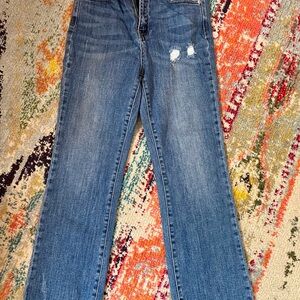 Women's Mid-Blue Straight-Leg Jeans